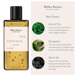 Miller Harris Tea Tonique Body Wash / Shower Gel 300ml Bottle