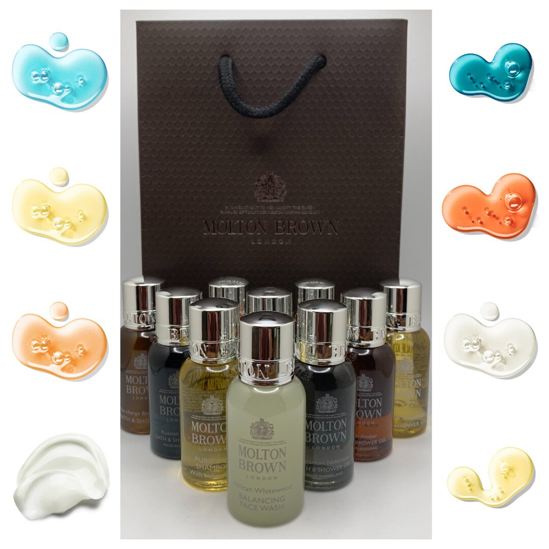 Molton Brown Men's Bath, Shower, Body & Hair Gift Set 10 X 30ml Bottles