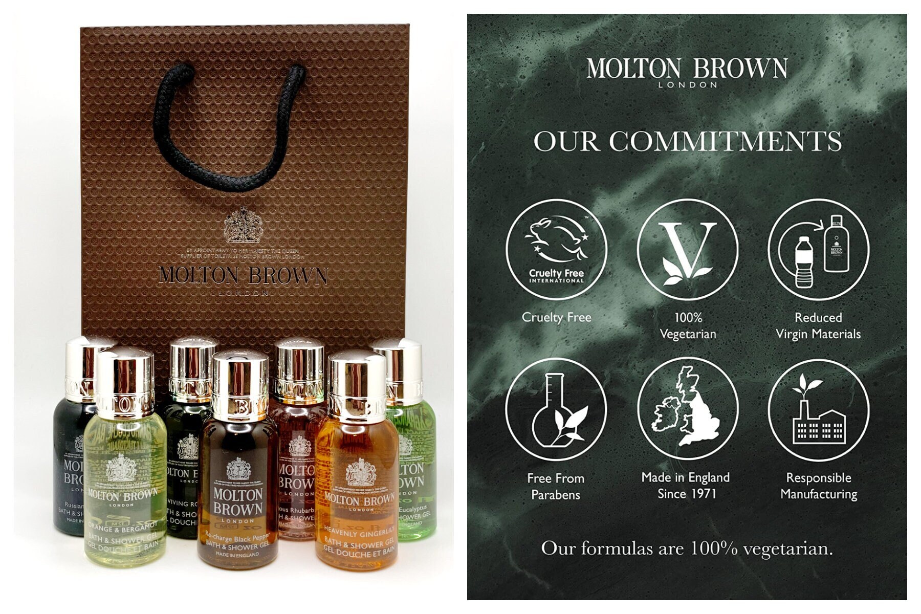 Molton Brown Men's Bath and Shower Gels Gift Set 7 X 30ml Bottles