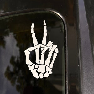 Skeleton Peace Sign Decal