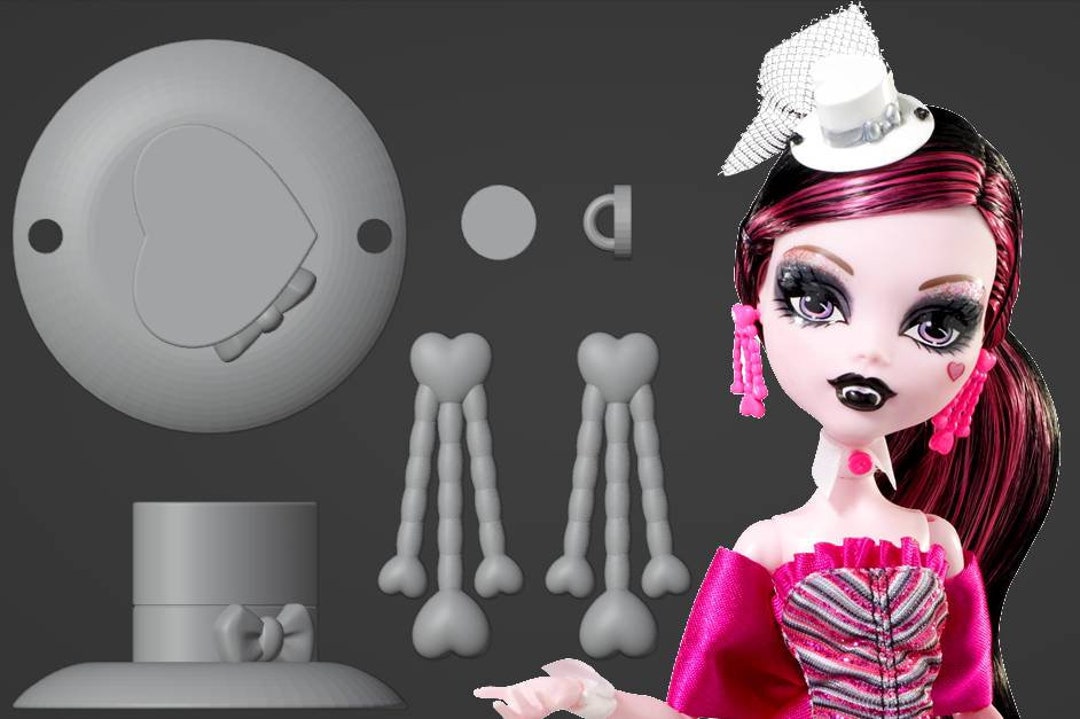Draculaura Dawn of the Dance Hat, Earrings and Medal Replacements- STL ...