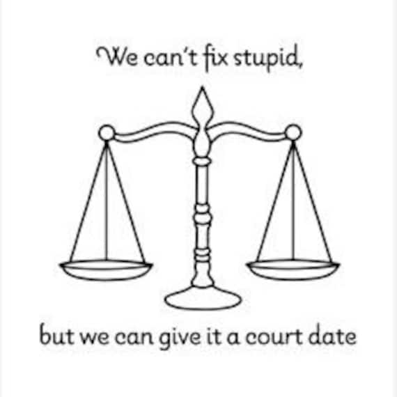 We Can't Fix Stupid But We Can Give It A Court Date We Can't Fix Stupid But We Can Give It A Court Date