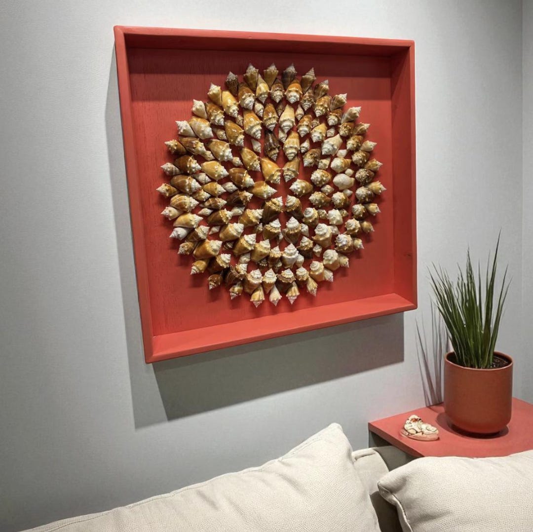 Shell For Wall Shellstorm - Handmade Custom Seashell Wall Art - Circular Design With ...