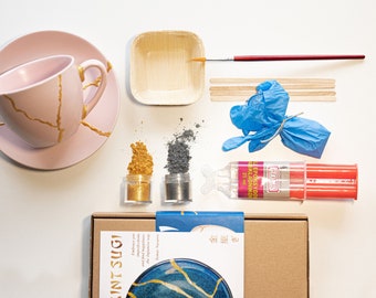 Kintsugi Kit - Starter kit di riparazione giapponese fai-da-te - Oro e Argento