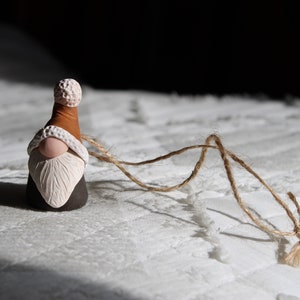 Handmade Polymer Clay Christmas Santa Gnome Ornament