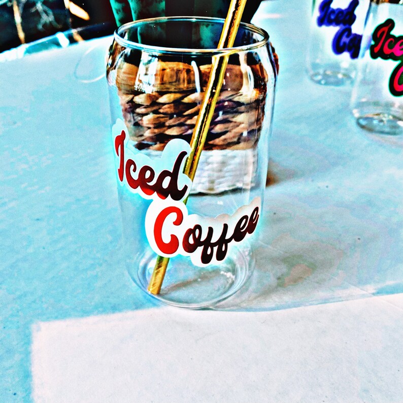 12 Ounce Plastic Reusable Iced Coffee Cups Water Ice Tea Etsy