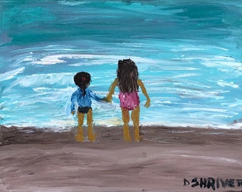 Girls at Beach Art