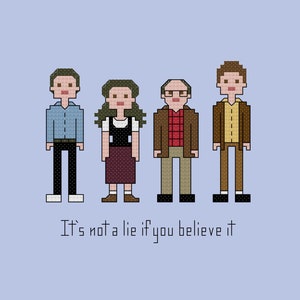 Parodie Jerry Elaine George und Kramer Kreuzstichmuster digitaler Download - INSTANT DOWNLOAD PDF