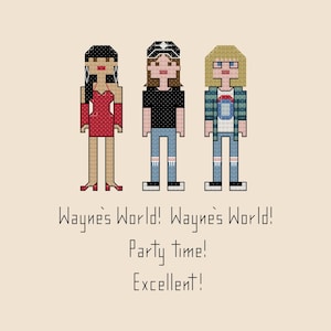 Parody Wayne&#39;s World cross stitch pattern digital download - INSTANT DOWNLOAD PDF