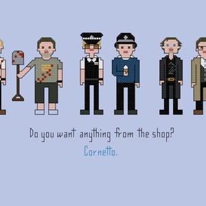 Parody Cornetto Trilogy (Three Flavours Cornetto Trilogy) cross stitch pattern digital download - INSTANT DOWNLOAD PDF