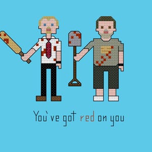 Parodie Shaun of the Dead Grille point de croix à télécharger - TÉLÉCHARGEMENT PDF IMMÉDIAT
