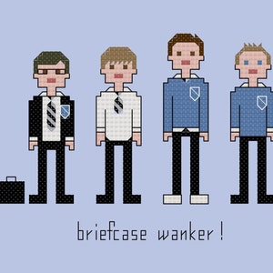 Parody The Inbetweeners cross stitch pattern digital download - INSTANT DOWNLOAD PDF