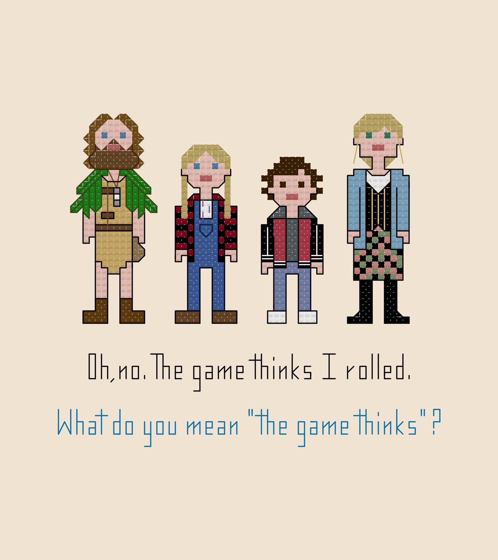 Parody Jumanji 1995 cross stitch pattern digital download - INSTANT DOWNLOAD PDF