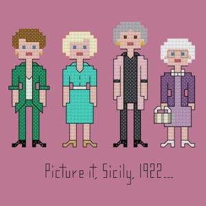 Parody The Golden Girls cross stitch pattern digital download - INSTANT DOWNLOAD PDF