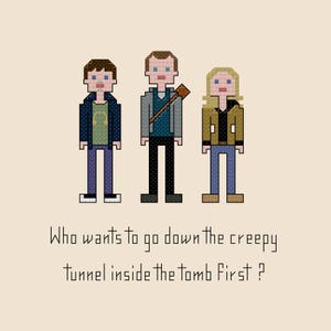 Parody Ben, Riley, and Abigail cross stitch pattern digital download - INSTANT DOWNLOAD PDF