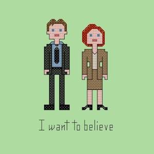 Parody The X-Files cross stitch pattern digital download - INSTANT DOWNLOAD PDF