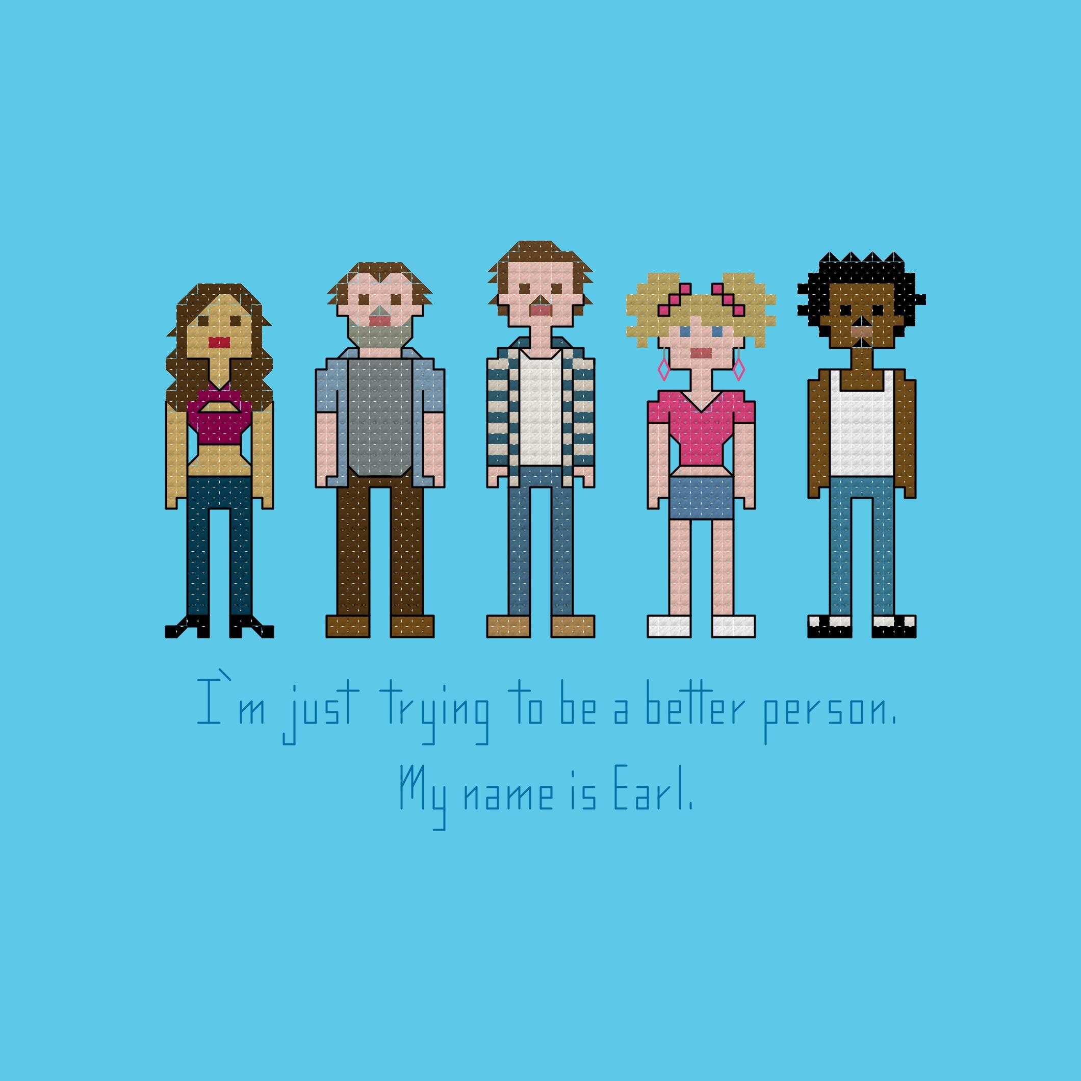 Parody My Name is Earl Cross Stitch Pattern Digital Download 