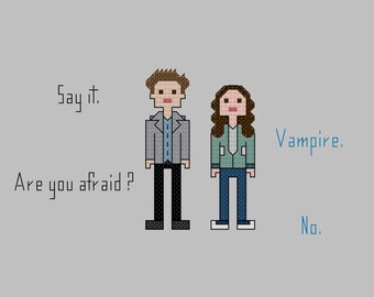 Parody Twilight Bella and Edward cross stitch pattern digital download - INSTANT DOWNLOAD PDF