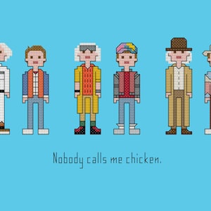 Parody Back to the Future trilogy cross sitch pattern digital download - INSTANT DOWNLOAD PDF