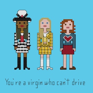 Parody Dionne, Cher, and Tai cross stitch pattern digital download - INSTANT DOWNLOAD PDF