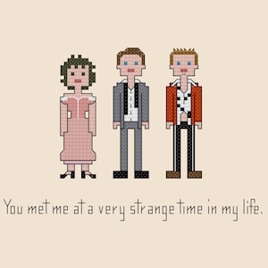 Parody Tyler Durden & Marla cross stitch pattern digital download - INSTANT DOWNLOAD PDF