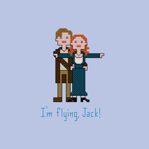 Parody Titanic Jack and Rose cross stitch pattern digital download - INSTANT DOWNLOAD PDF