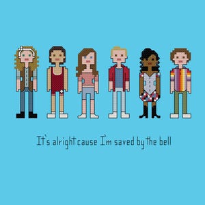 Parody Saved by the Bell cross stitch pattern digital download - INSTANT DOWNLOAD PDF