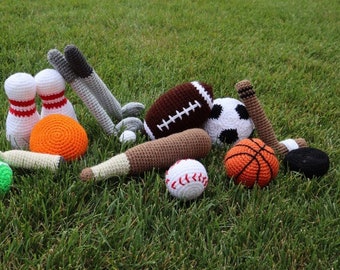 Crochet Sports Equipment Baseball, Basketball, Hockey, Football, Soccer, Softball, Golf, Volleyball, and More