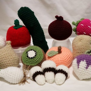 Crochet Play Food: Handmade Fruit & Vegetable Montessori Toy