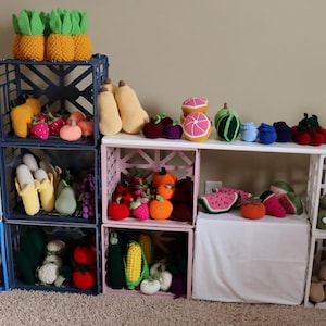 Crocheted Fruit Vegetable Set: Handmade Pretend Play Food Toy