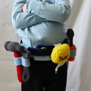 Crochet Tool Belt Set: Handmade Pretend Play Construction Toys