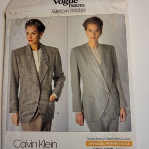 Vogue American Designer pattern 2393 Calvin Klein  Misses