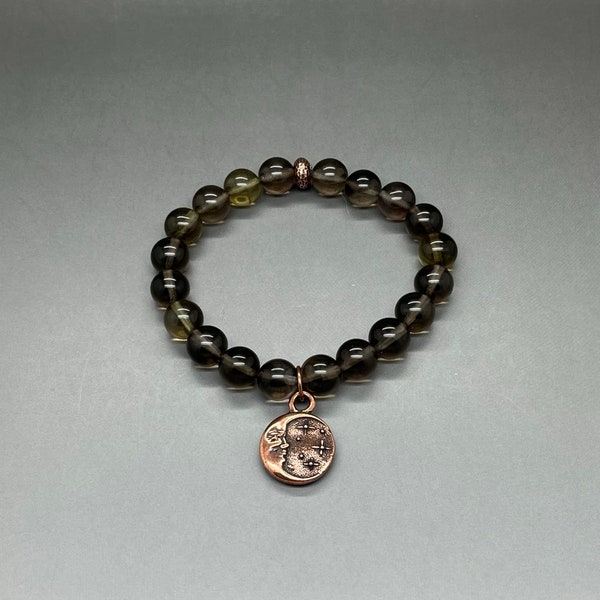 Smokey Quartz Bracelet • 8mm Brown Gemstone Bead Stretch Bracelet • Smokey Topaz Bracelet • Healing Bracelet • Made to Order