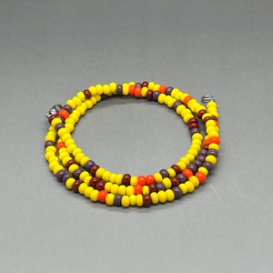 Thin 4mm Yellow Seed Bead Necklace • Unisex Czech Glass Jewelry • Southwestern Style