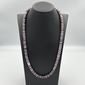 Purple Wampum Heishi Necklace: Sterling Silver Southwestern Jewelry