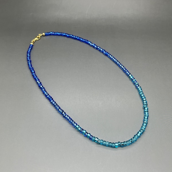 Aegean Seed Bead Necklace • 4mm Blue Ombre Bead Necklace • Summer Necklace • Aegean Necklace • Beach Necklace • Beach Vibe • Made to Order