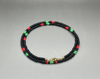 Black Seed Bead Necklace • Thin 4mm Single Strand • African Inspired Necklace • Made to Order