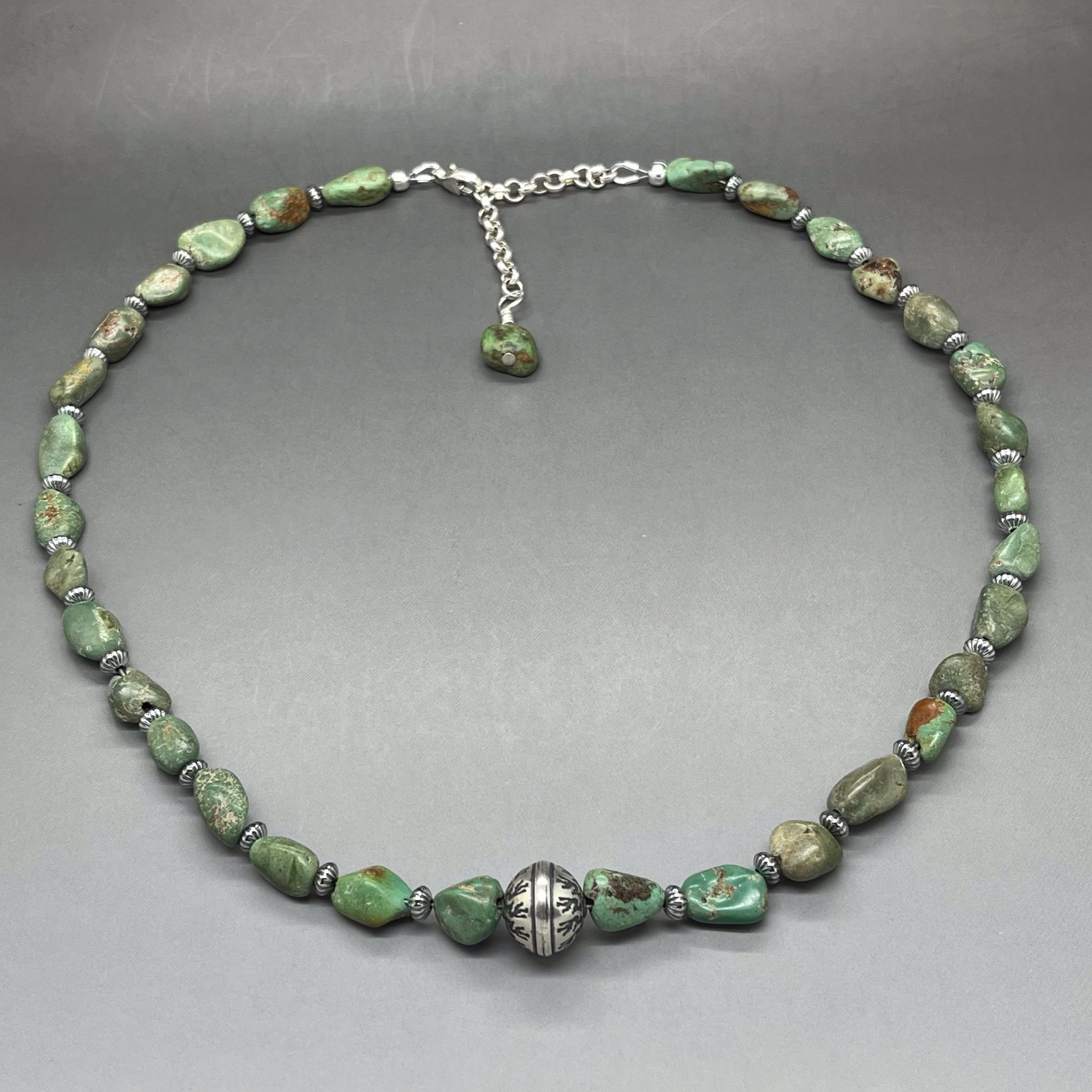 Collana Lunga con Pasta di Turchese e Perle di Fiume | Chapeau Atelier