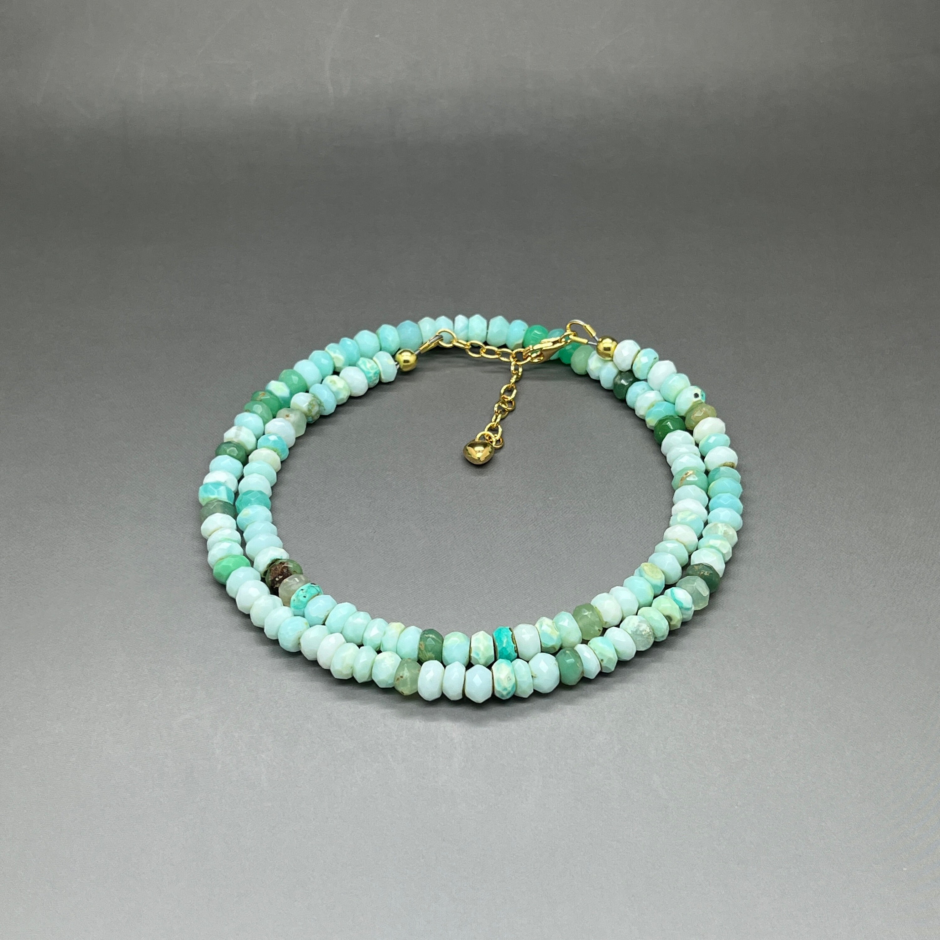 AA Peruanische Opal Perlenkette • 5.5 mm Blau Peruanische Opal Facettierte Rondell Edelstein Perlenkette • Peruanische Opal Halskette • Gold Vermeil