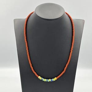 Thin 4mm Brown Picasso Seed Bead Necklace • Unisex Czech Glass Jewelry • Southwestern Style