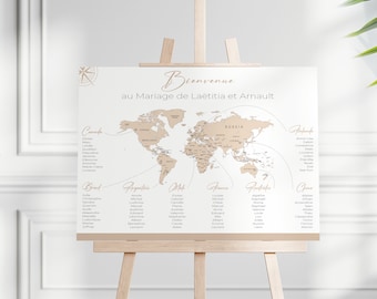 Affiche de bienvenue Mariage "Voyage" | Plan de table Voyage | Affiche ou Tableau de bienvenue voyage