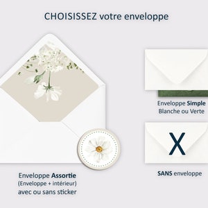 Carte de Félicitations illustrée d'un joli bouquet de Marguerites, fleurs blanches et jaunes - Félicitations de mariage, diplôme ou autre image 3