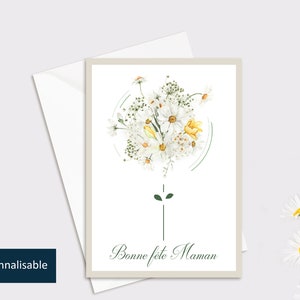 Personalisierbare Muttertagskarte „Gänseblümchenstrauß“ | Handschriftliche Muttertagskarte + Umschlag | Aquarell, Blumen