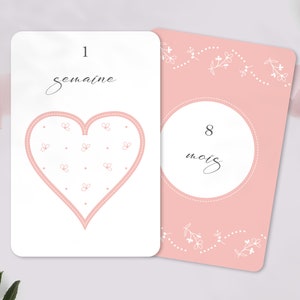 Cartes étapes bébé fille 'Ma première Année' |  Coffret Cadeau de naissance | "Arabesque" dos inscriptible