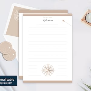 Cancelleria "Travel" - Kit di cancelleria personalizzato - Corrispondenza e scrittura di viaggio | Regalo a tema viaggio, regalo giramondo