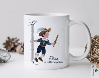 Mug personnalisé Mousquetaire | Mug Céramique blanc "Mousquetaire" | Mug personnalisable avec prénom ou texte  | Cadeau personnalisé