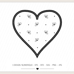 Coeur et pétale de fleurs, Coeur fleuri Clipart numérique : Svg, Png, Dfx, Eps, Jpg | Cut, Cricut, Silhouette, traceur, sublimation