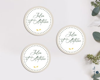 Stickers d'enveloppe Mariage champêtre  | Sticker, Autocollant personnalisé "bouquet de marguerites" rond 40 mm