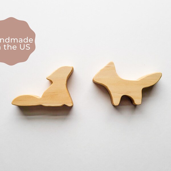 Wood Artic Foxes | Waldorf Toys, Handmade, Organic Toddler Toys, Artic Animals, Imaginative Toys, Foxes, Wood Toys, Wooden Toddler Toys