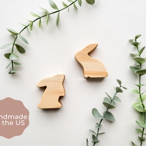 Wood Bunnies | Woodland Animals, Toy Bunny, Montessori Animals, Waldorf Animals, Natural Toddler Toy, Birthday Gift, Imaginative Toy, Spring